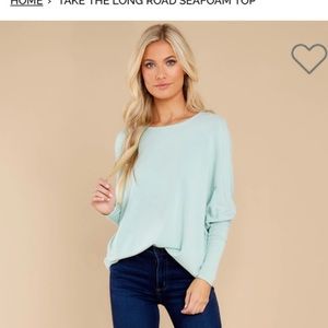 Sea foam lightweight top.